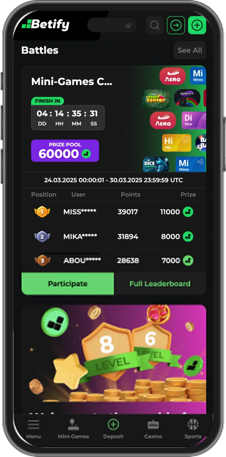 Betify App - Mini-jeux